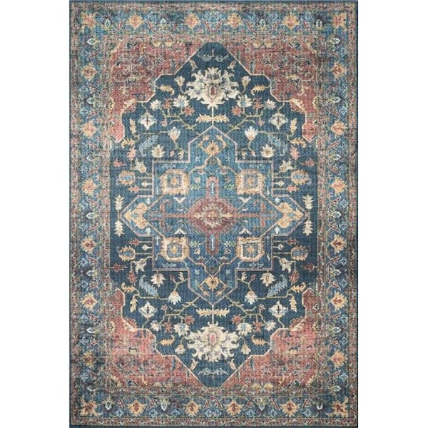 Loloi Rugs SKYESKY-08DEBK160S 1 ft. 6 in. x 1 ft. 6 in. Skye Area Rug - Denim & Brick SKYESKY-08DEBK160S - main
